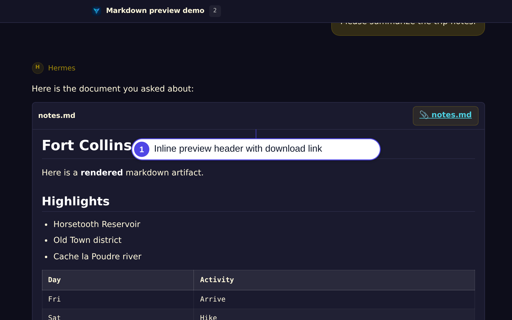 Download inline markdown file